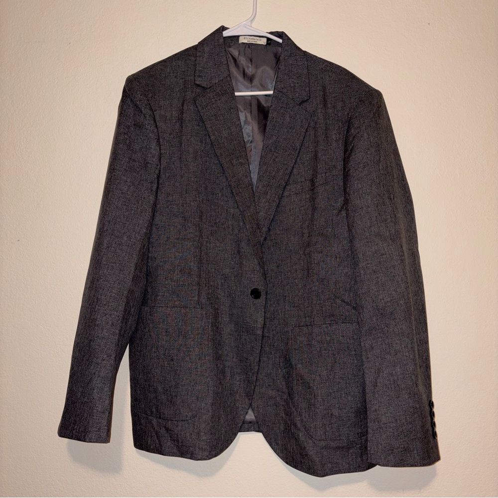 EliteSpirit Men's Gray Single-Button Sport Coat Blazer Size Large